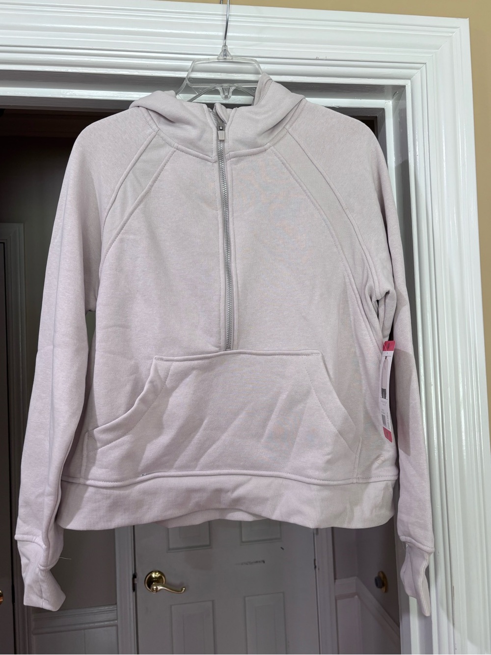 NWT Danskin Ladies' Half Zip Hoodie, Mixed Rib Cozy Tan Size, M